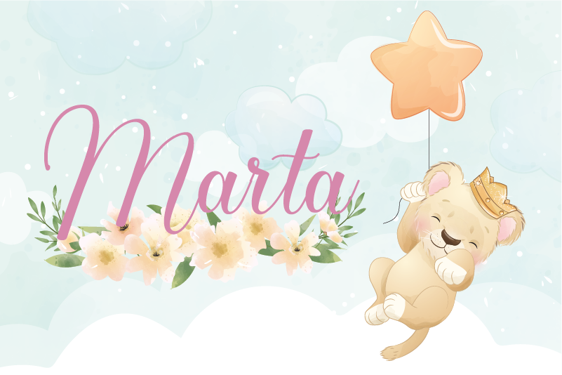 Kinder placemat schattige leeuw met ballon - TenStickers