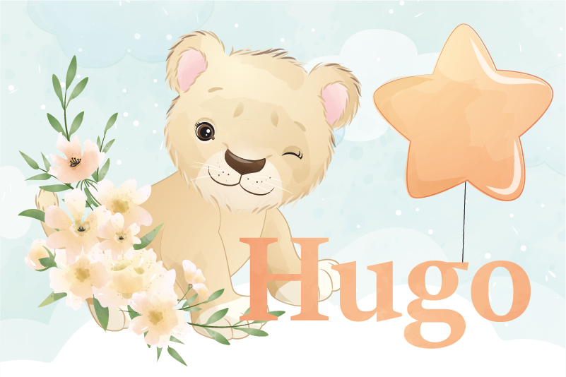 Kinder placemat vrolijke leeuw grafiek - TenStickers