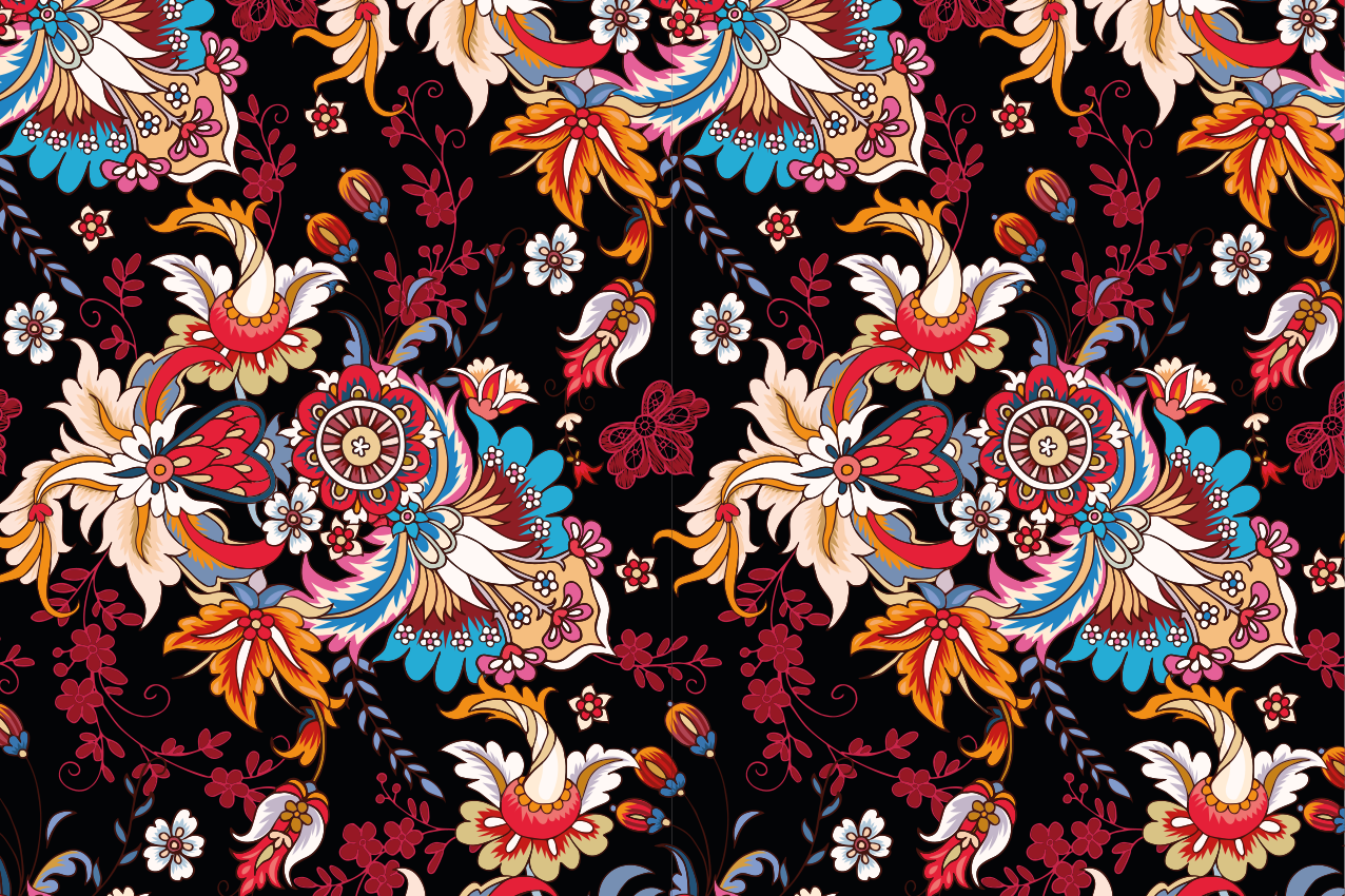 Originele placemat bloemig embleem elegant - TenStickers