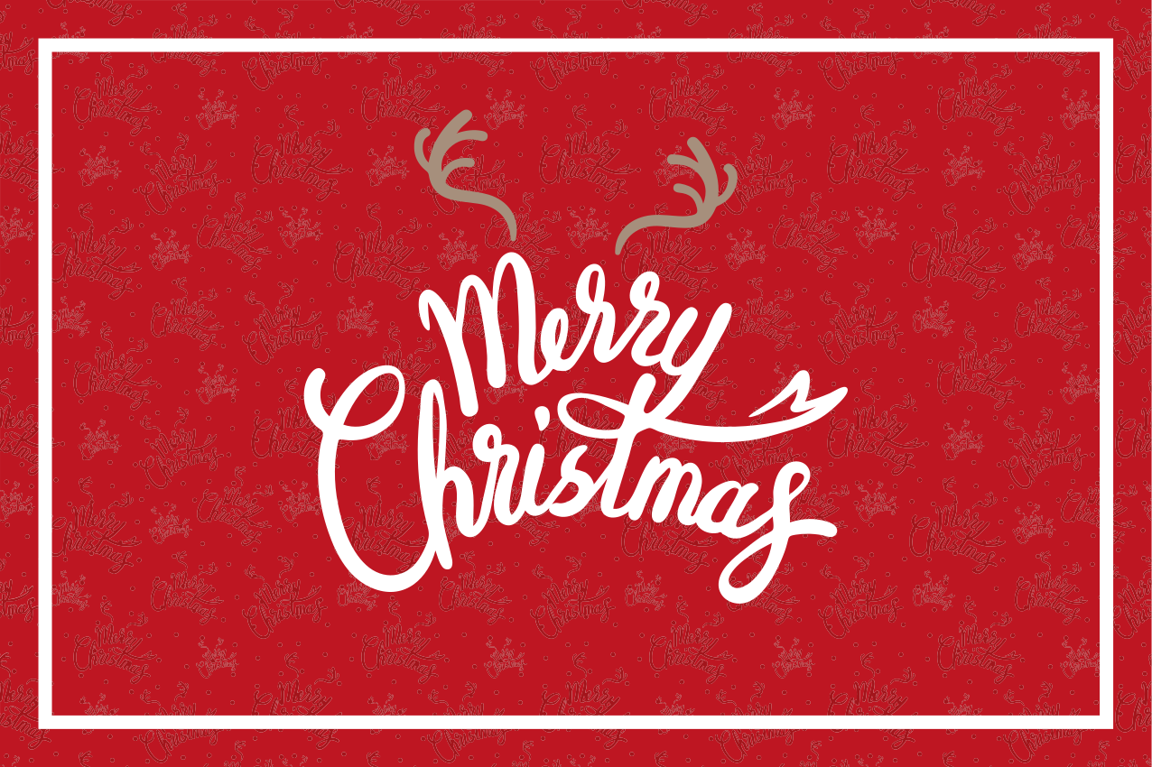 Kerstmis placemat Vrolijk kerstfeest met rendierbrokken - TenStickers