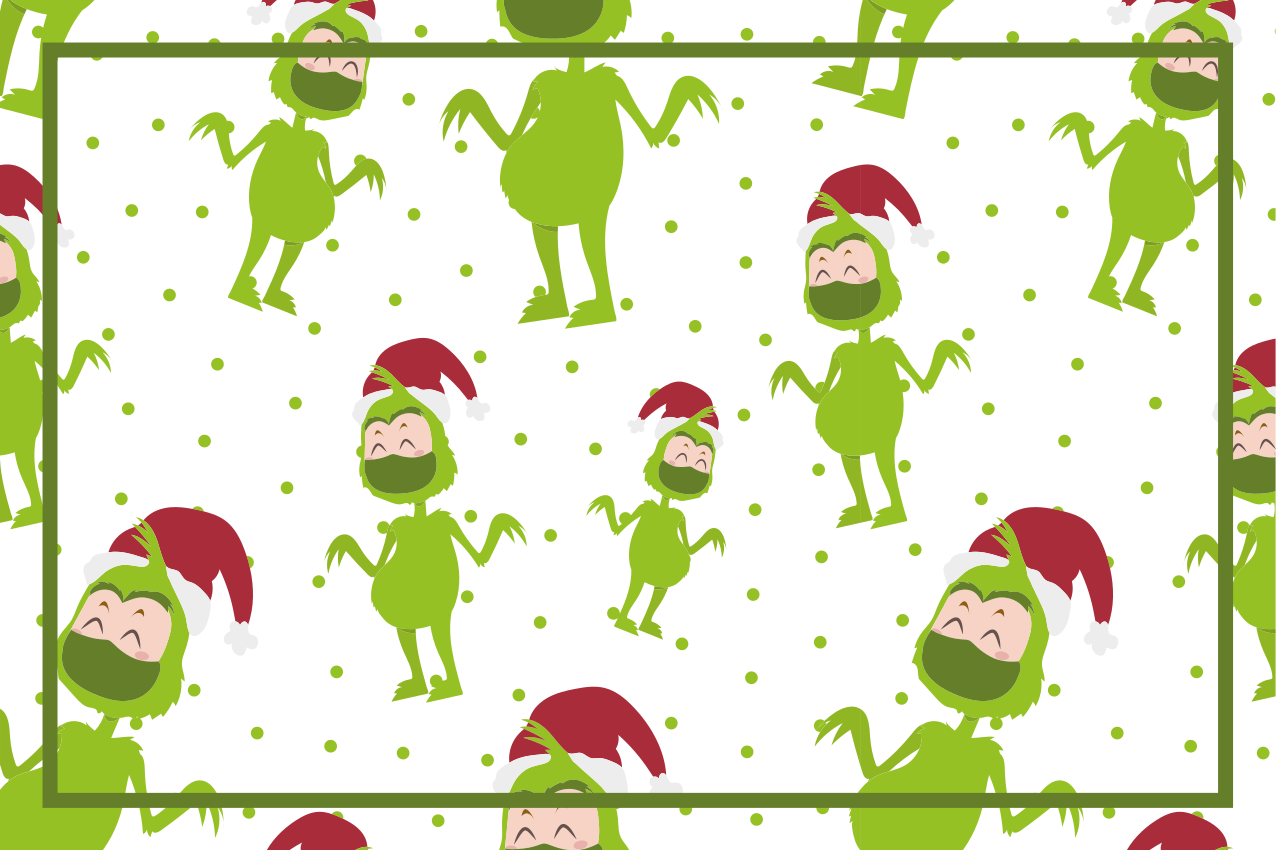 Kerstmis placemat vrolijke grinch figuren - TenStickers