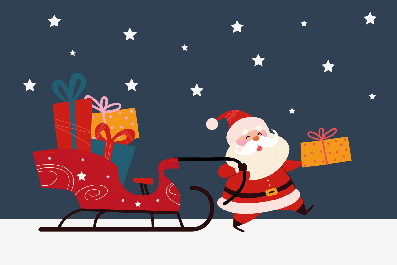 Kerstmis placemat kerstman sleigh geschenken - TenStickers