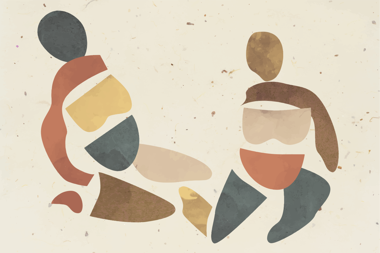 Abstracte menselijke figuren moderne placemat - TenStickers