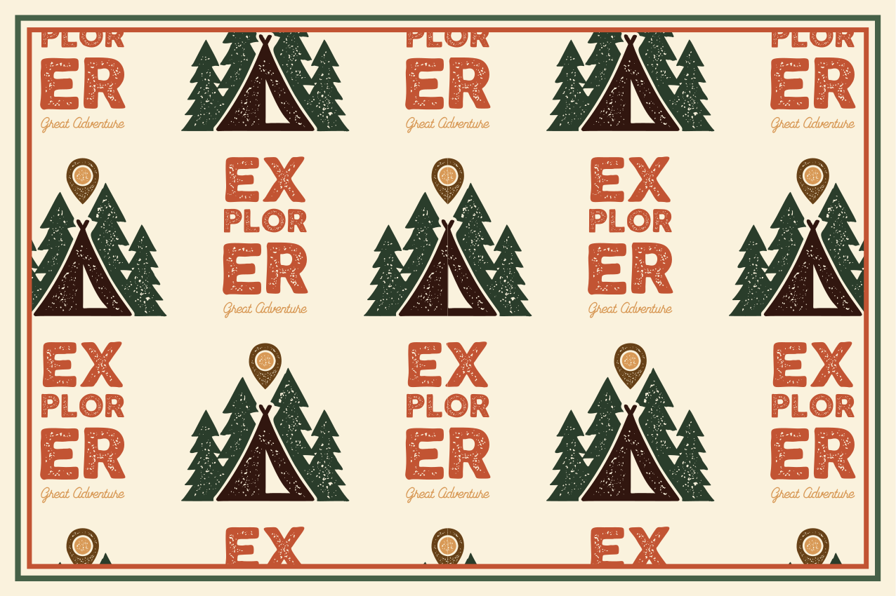 Originele placemat explorer avontuur patroon - TenStickers