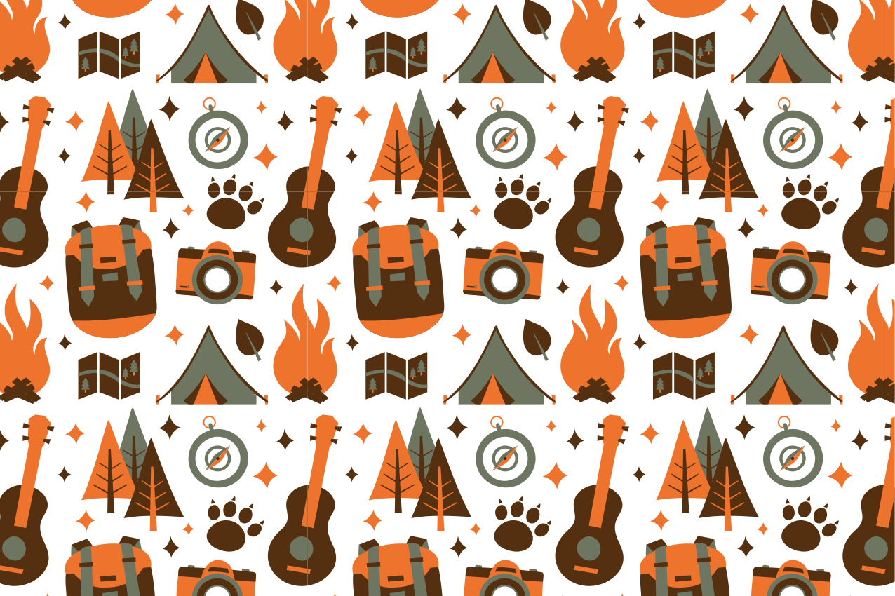 Kinder placemat camping avontuur elementen - TenStickers