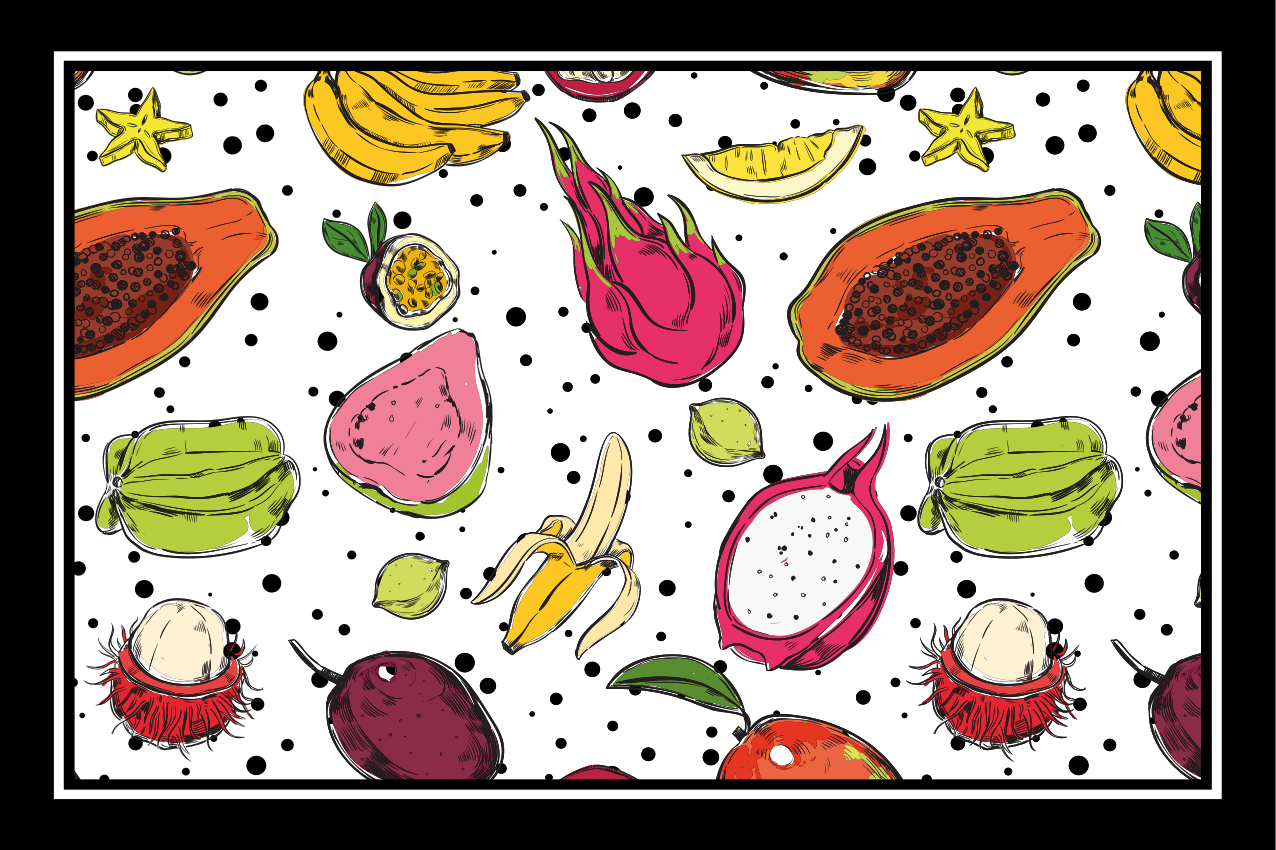 Originele placemat met kleurrijk fruitmotief - TenStickers