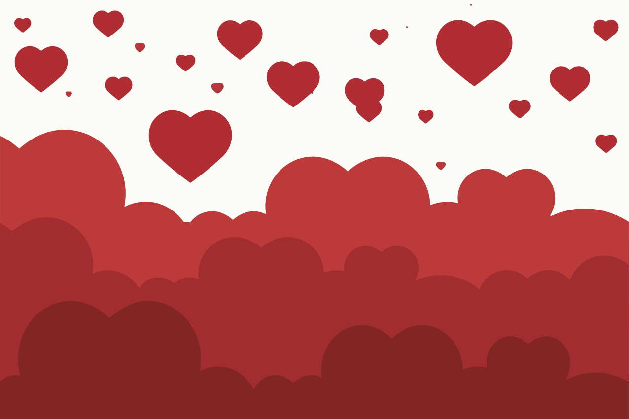 Originele placemat hartjeswolkenpatroon - TenStickers