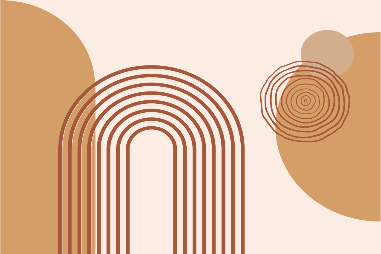 Moderne placemat met gelaagde gebogen vormen - TenStickers