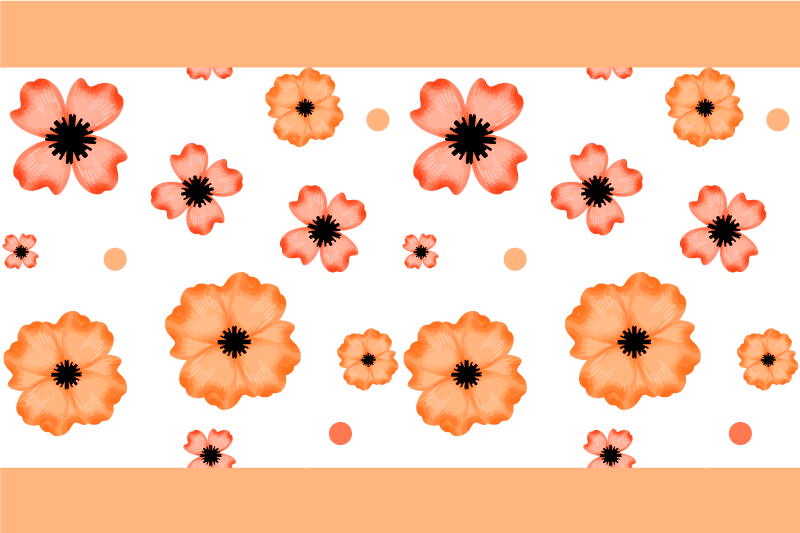 Kinder placemat bloemenpatroon inspiratie - TenStickers