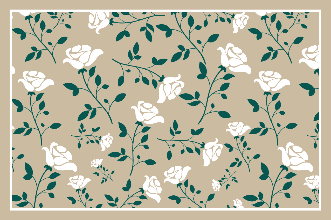 Placemat bloemig groene patroon - TenStickers