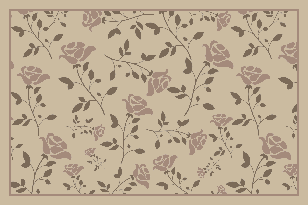 Placemat bloemig botanisch patroon - TenStickers