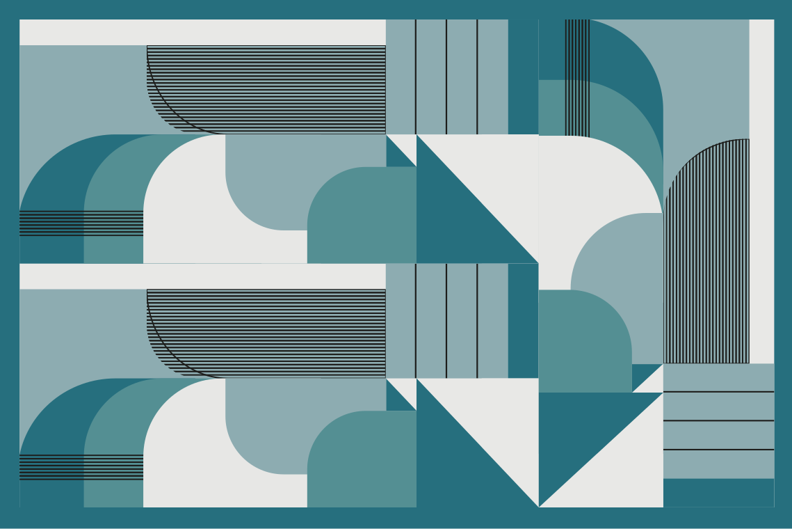 Moderne placemat geometrische teal patronen - TenStickers