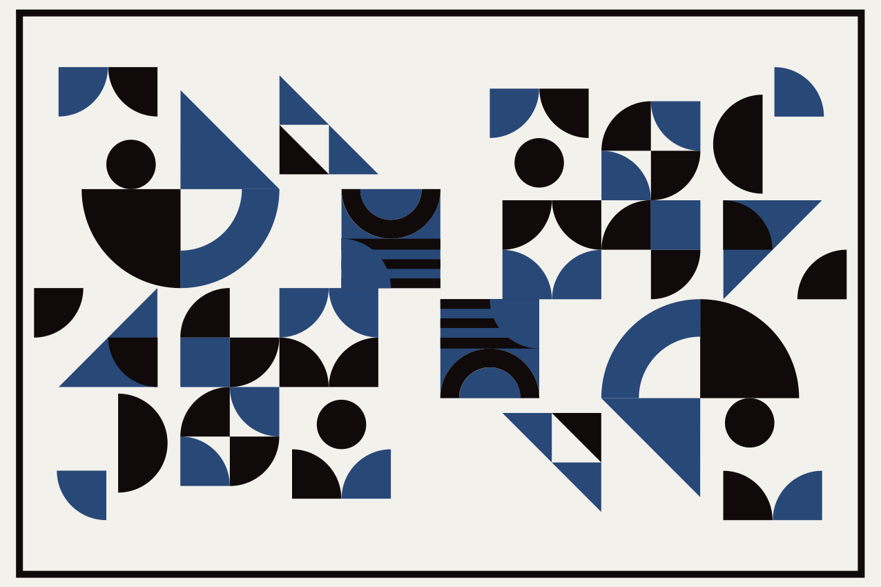 Moderne placemat geometrische blauwe patronen - TenStickers