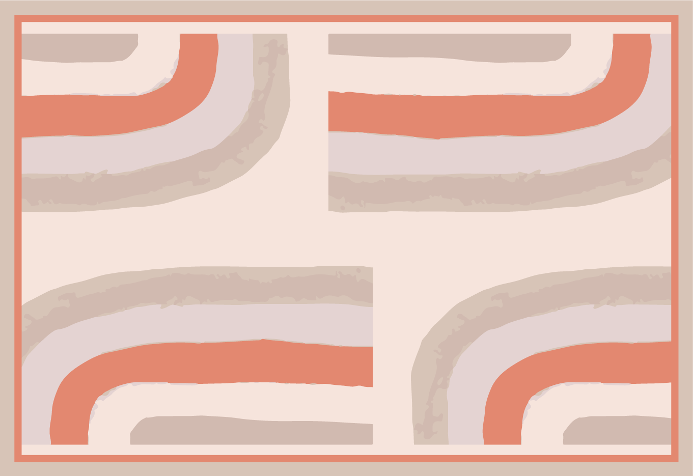 Moderne placemat met kleurrijke gebogen patronen - TenStickers