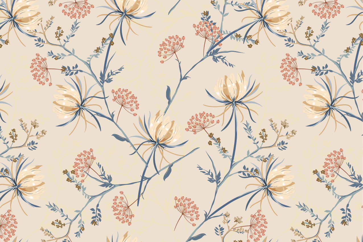 Placemat met bloemmotieven accenten - TenStickers