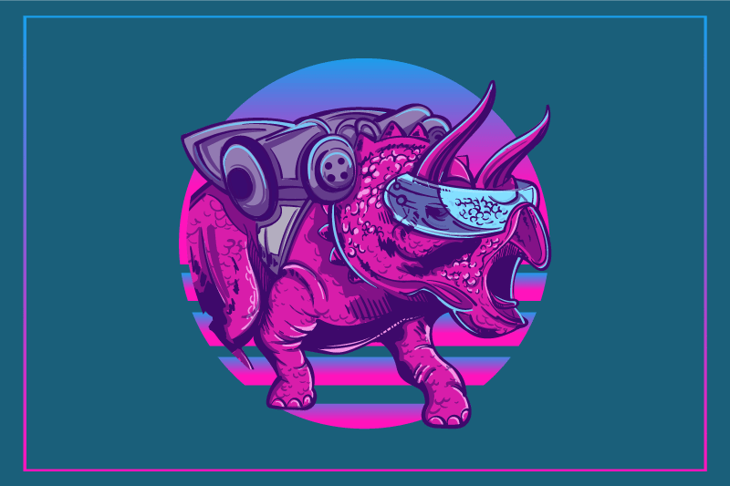 Originele placemat gestileerd rhinosaur karakter - TenStickers