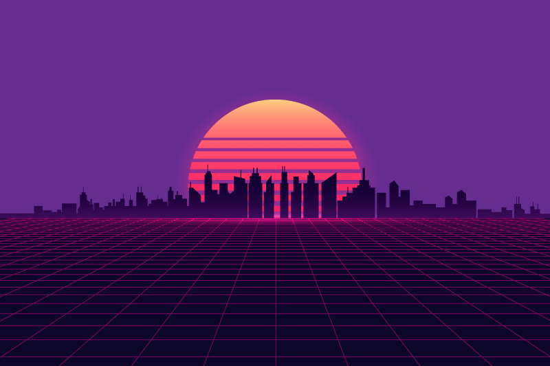 Moderne placemat sunset skyline uitzicht - TenStickers
