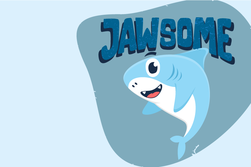 Kinder placemat vrolijke haai grafiek - TenStickers