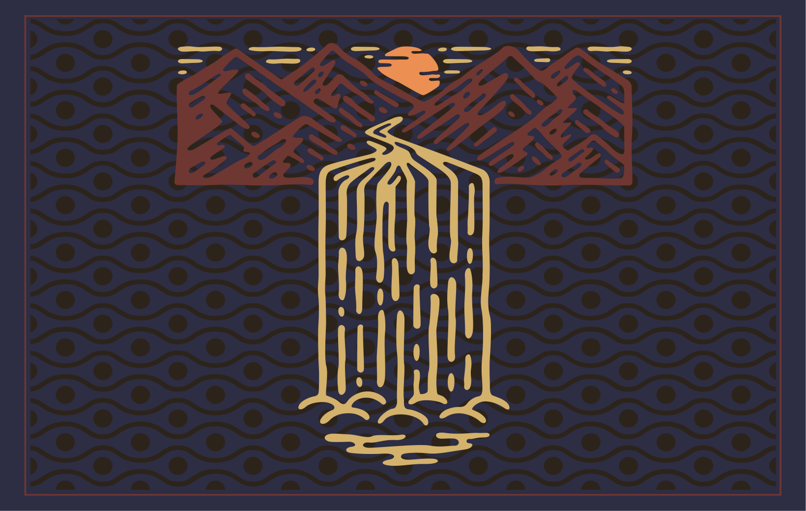 Originele placemat bergwaterval scène - TenStickers