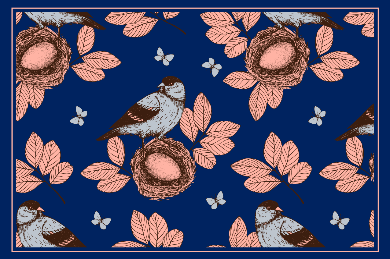 Originele placemat vogelnestpatroon - TenStickers