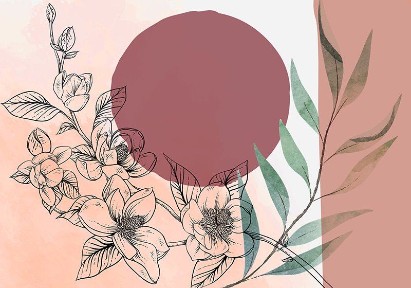 Moderne placemat met bloemig minimalistisch accent - TenStickers