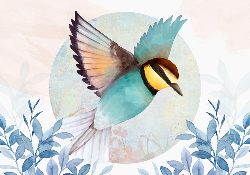 Originele placemat met levendige vogelkunst - TenStickers