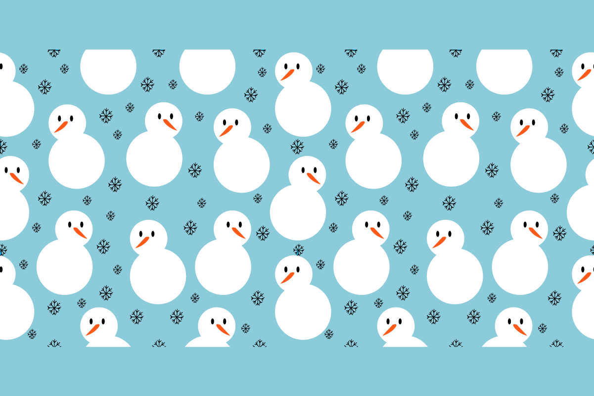 Kerstmis placemat sneeuwpop winterpatroon - TenStickers
