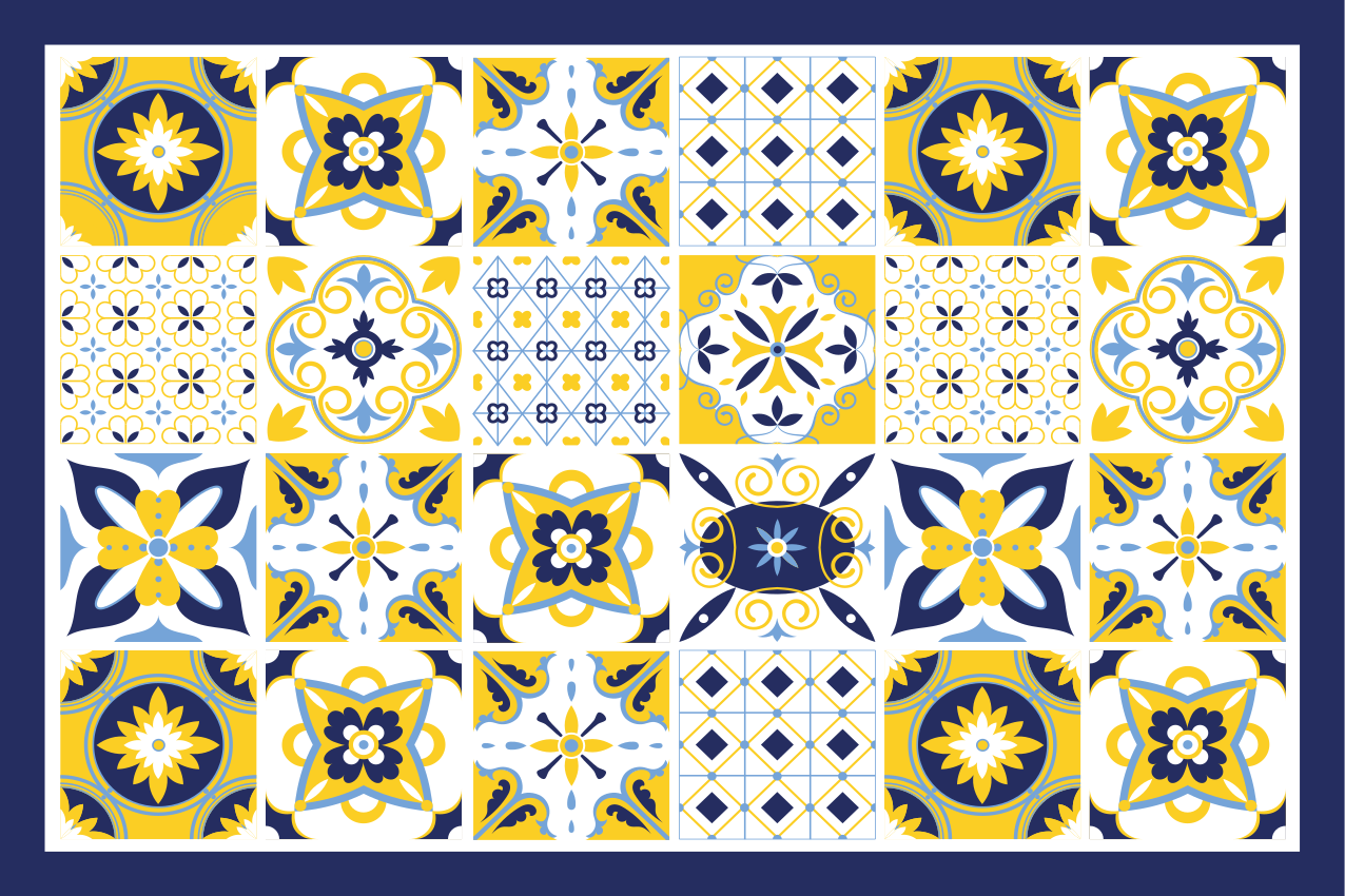 Placemat kleurrijke tegelpatronen - TenStickers
