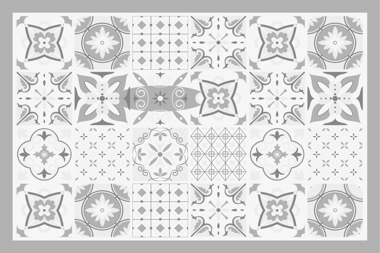 Placemat elegante monochrome patronen - TenStickers