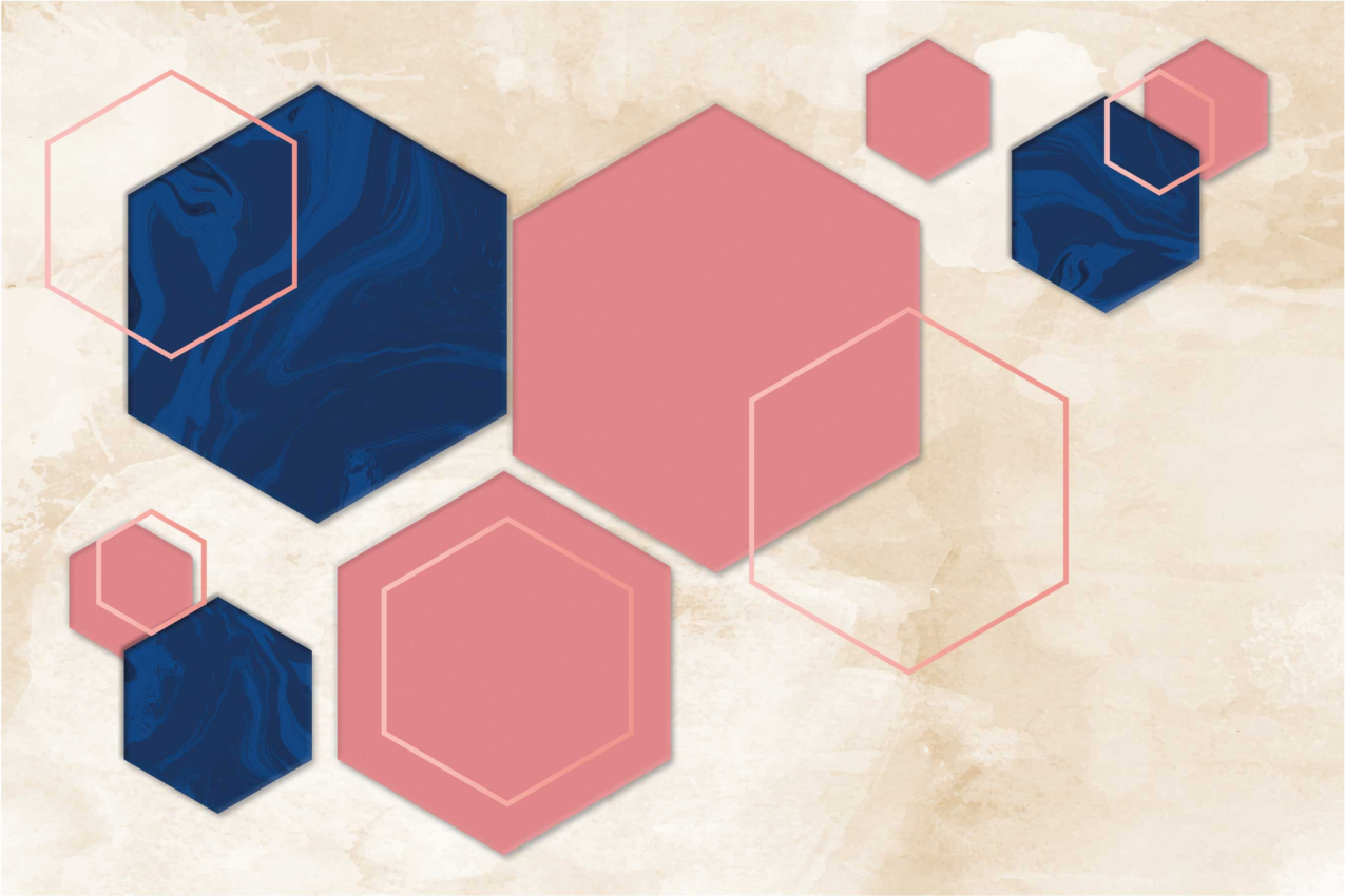 Moderne placemat met hexagonale patronen - TenStickers