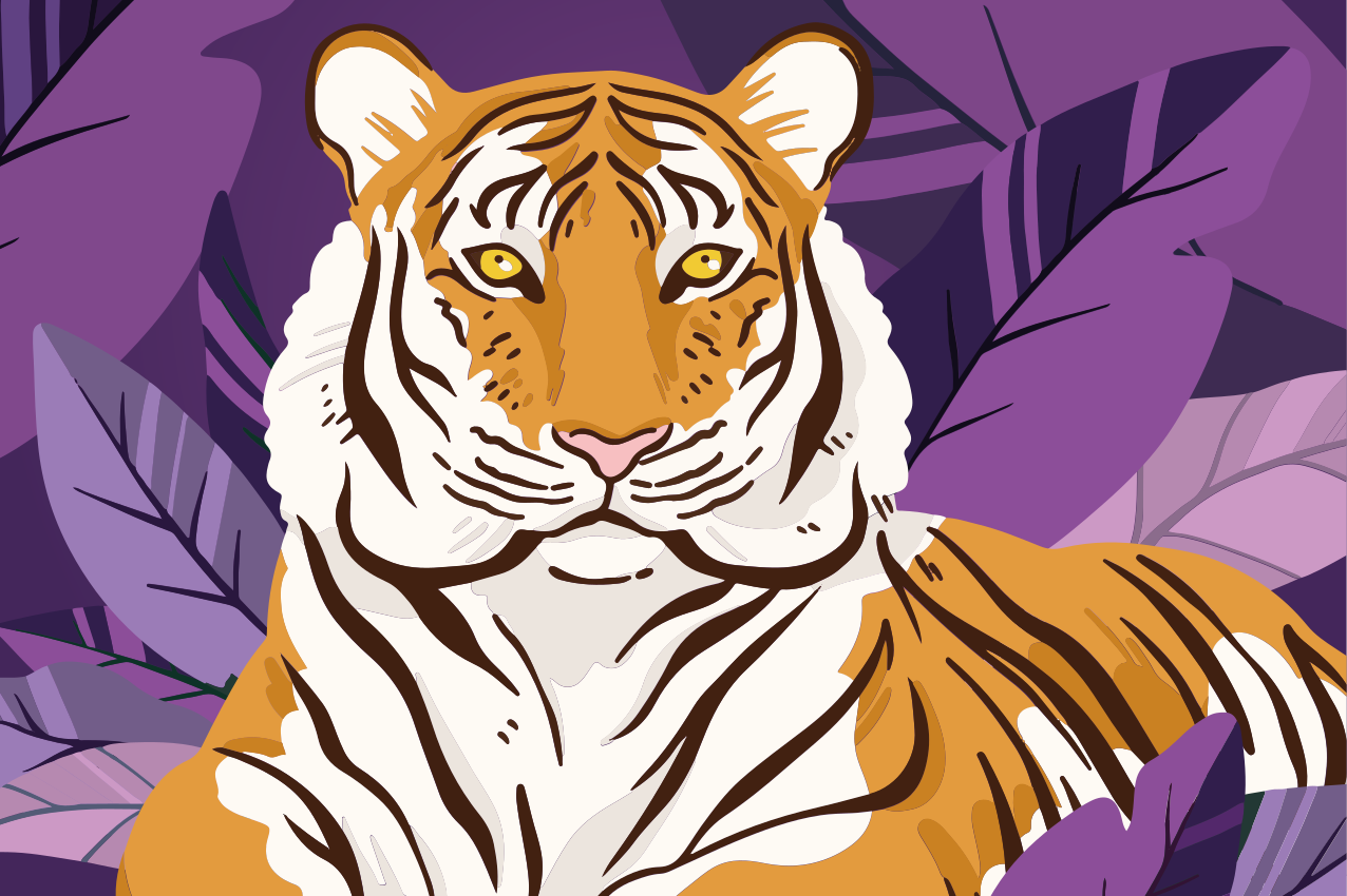 Kinder placemat majestueus tijgerportret - TenStickers