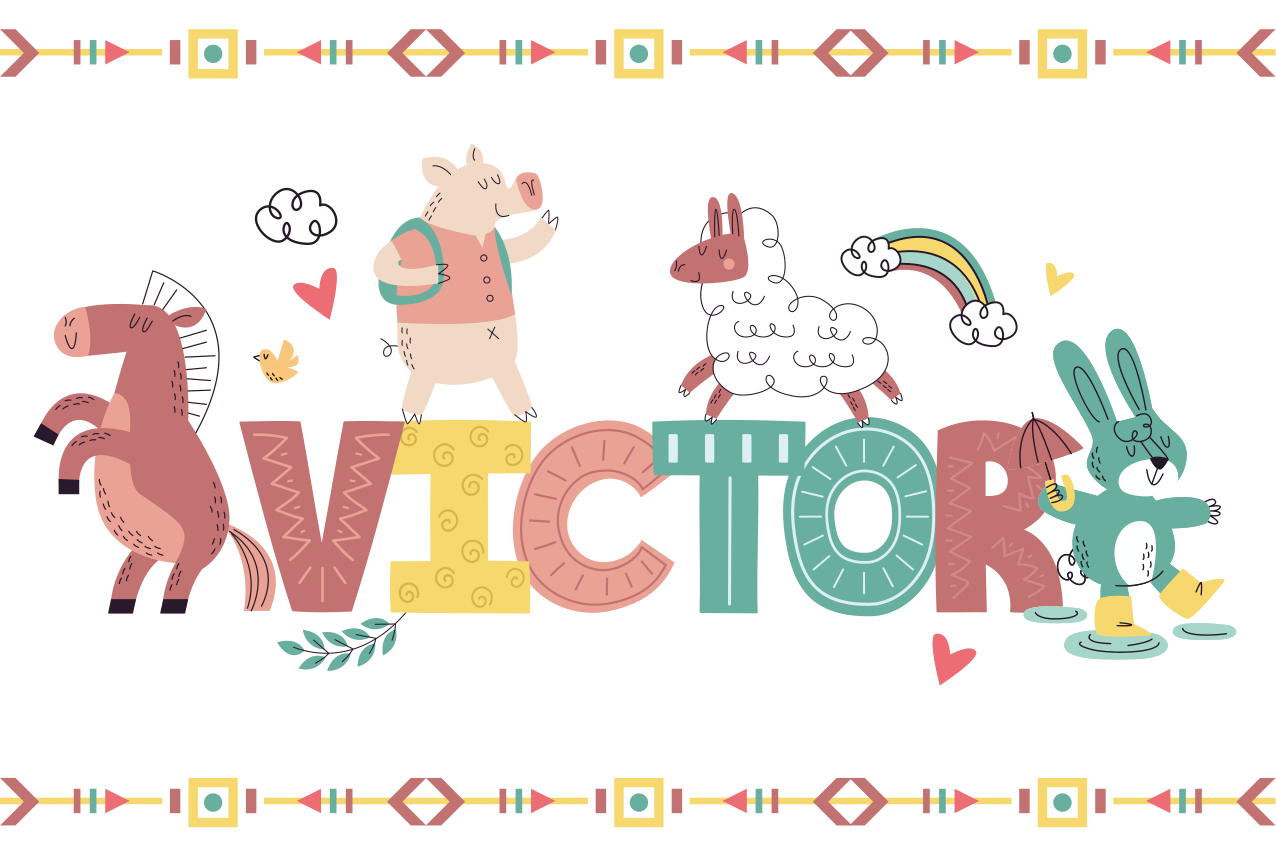 Placemat met naam Boerderijdieren met aanpasbare naam - TenStickers