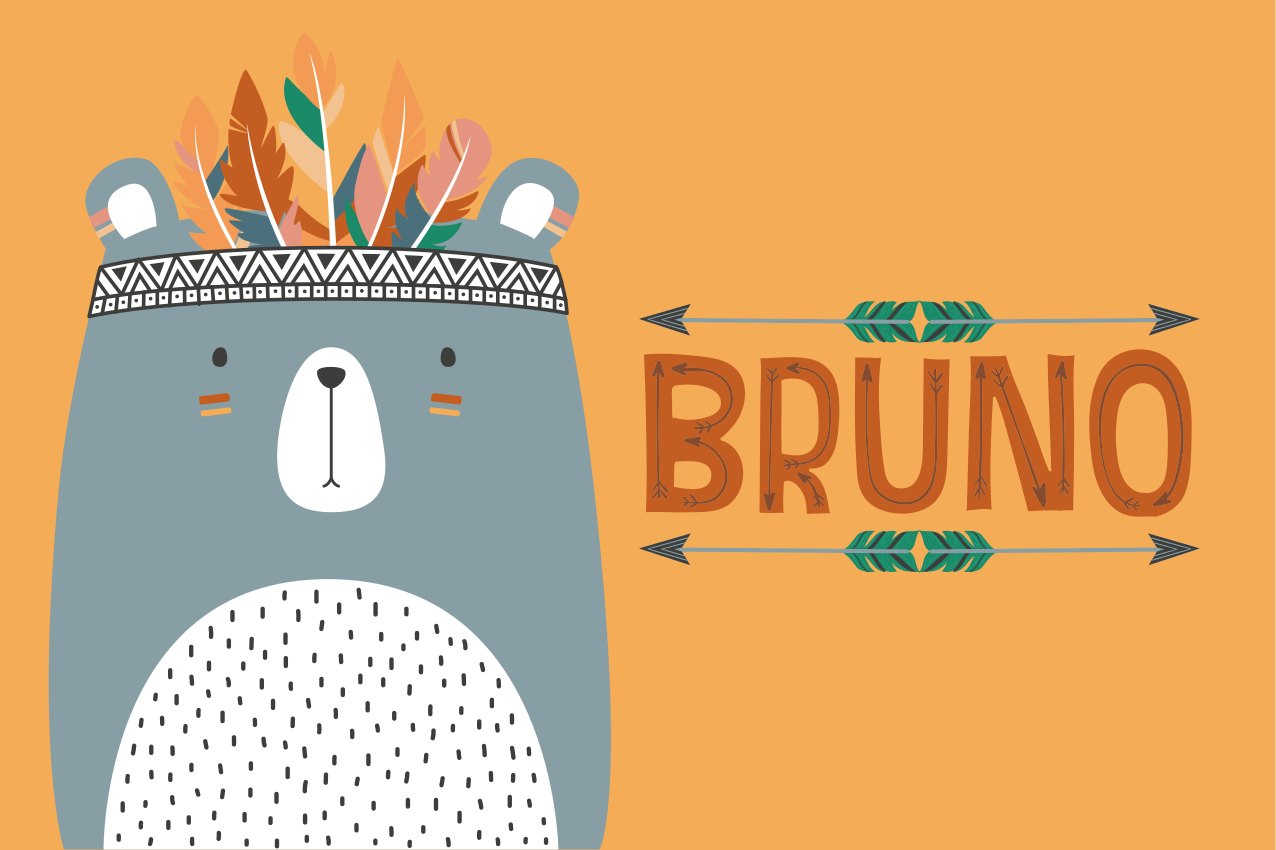 Kinder placemat schattige berenillustratie - TenStickers