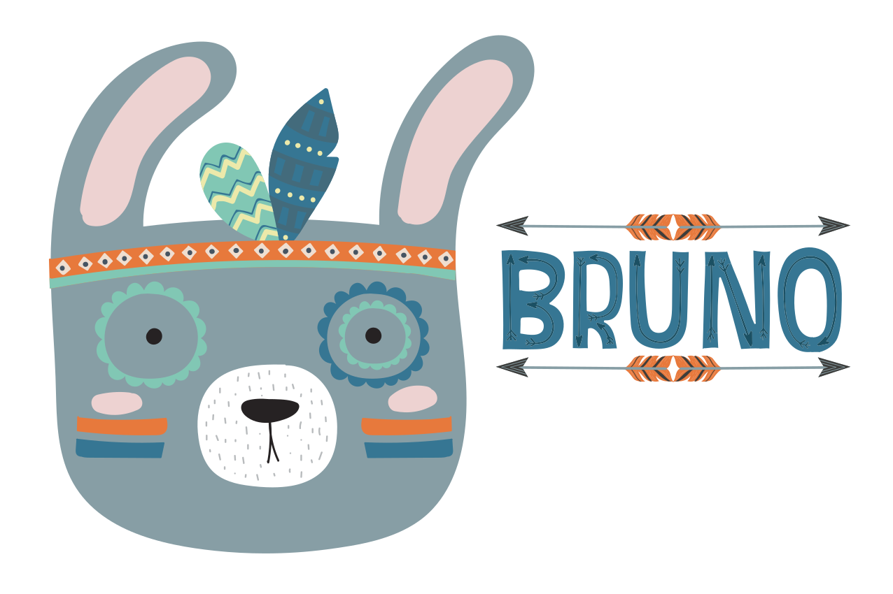 Kinder placemat schattig dierenhoofd - TenStickers