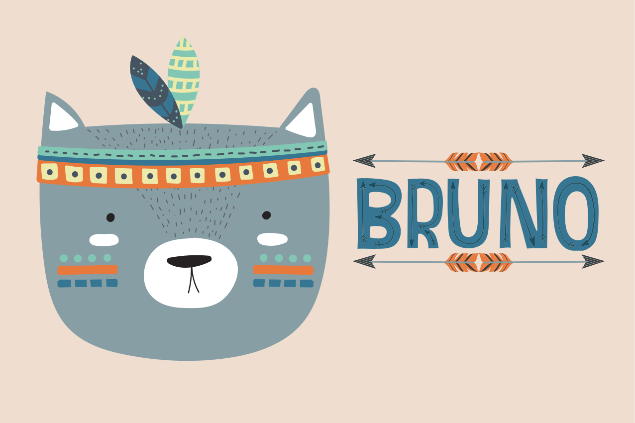 Kinder placemat schattige dierenillustratie - TenStickers