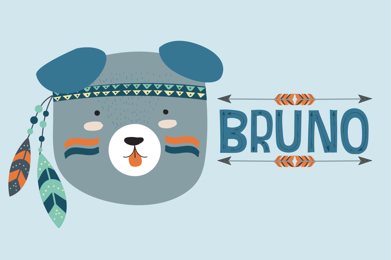 Kinder placemat schattig berenhoofd - TenStickers