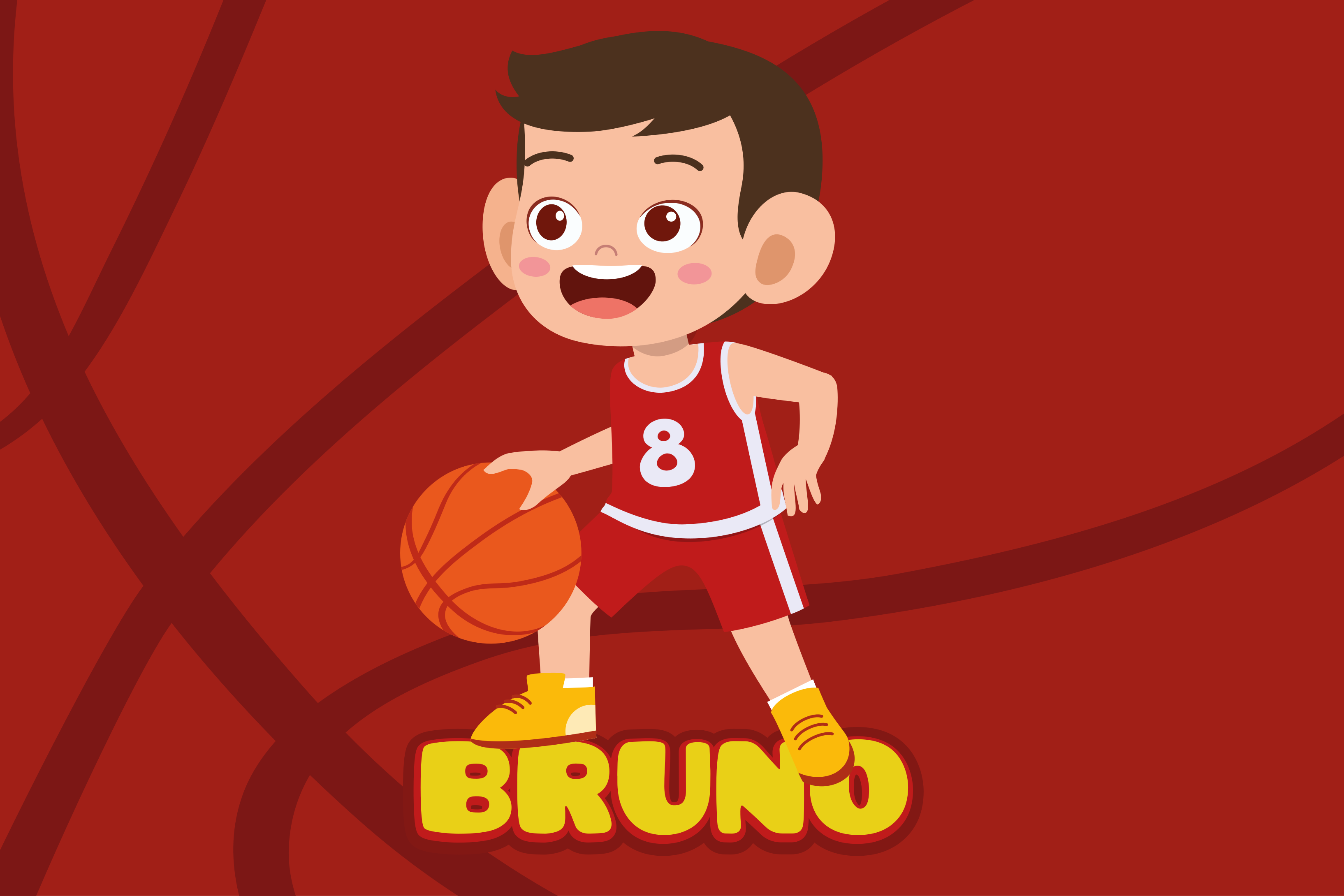 Kinder placemat vrolijke basketbalspeler - TenStickers