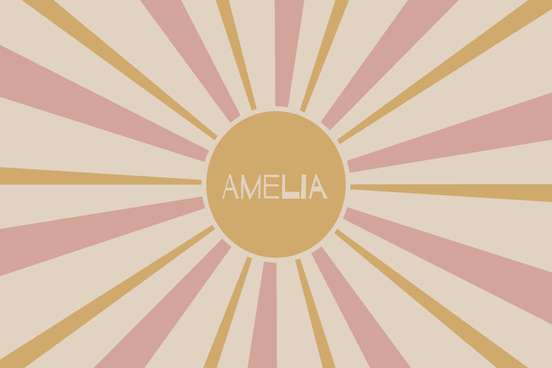 Placemat met naam zonnestraal centerpiece - TenStickers