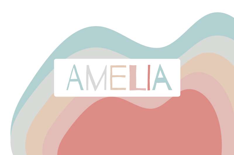 Placemat met naam kleurrijke naam personalisatie - TenStickers