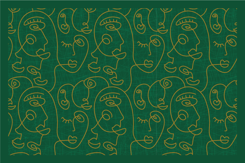 Originele placemat abstract gezichtspatroon - TenStickers