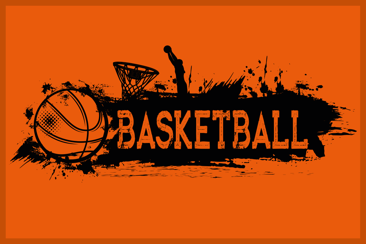 Oranje basketbal placemat - TenStickers