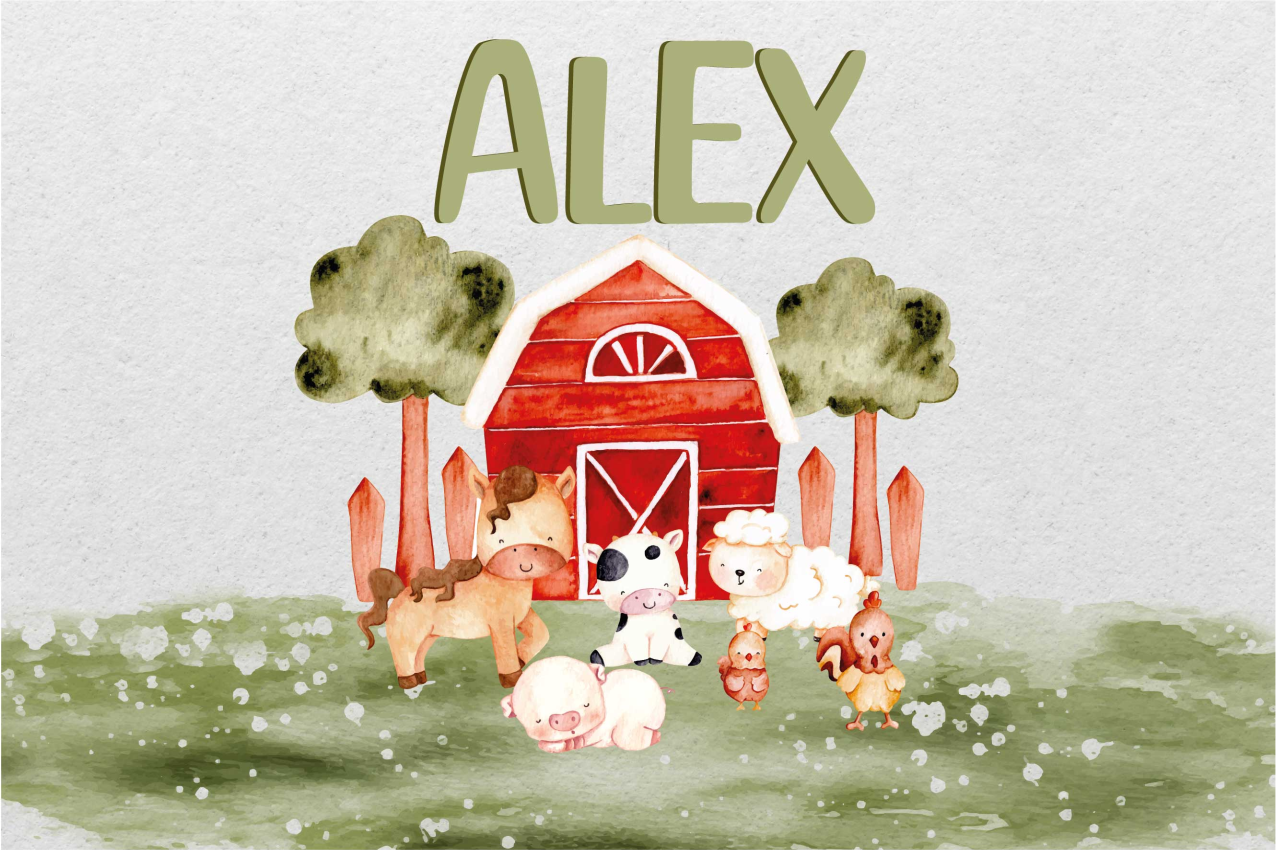 Waterverf boerderij placemat voor huis - TenStickers