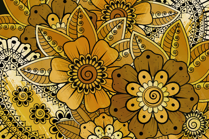 Placemat Indiase bloemenstijl - TenStickers