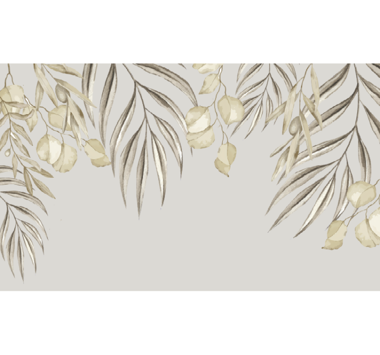 Zachte beige palm fotobehang badkamer - TenStickers