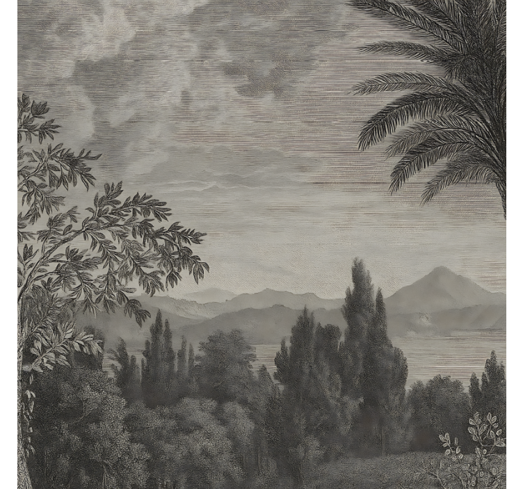 Natuur landschap grijs fotobehang badkamer - TenStickers