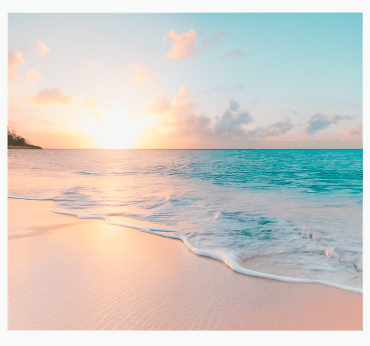 Kalm zonsondergangontwerp fotobehang zee - TenStickers