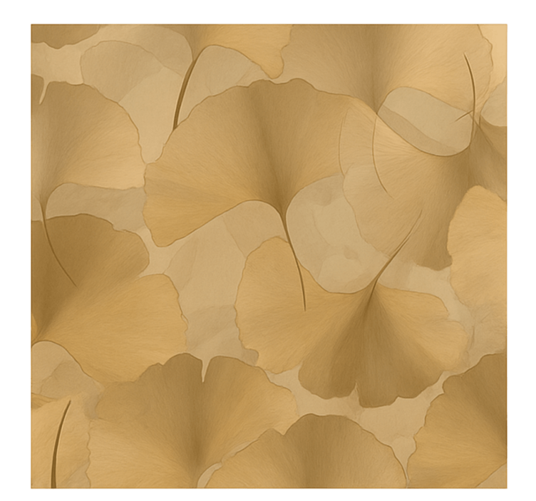 Gouden ginko overlapping fotobehang keuken - TenStickers