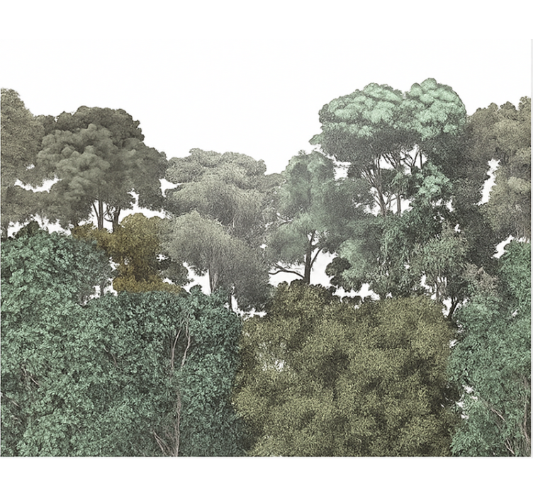 Elegant regenwoudmotief fotobehang tienerkamer - TenStickers