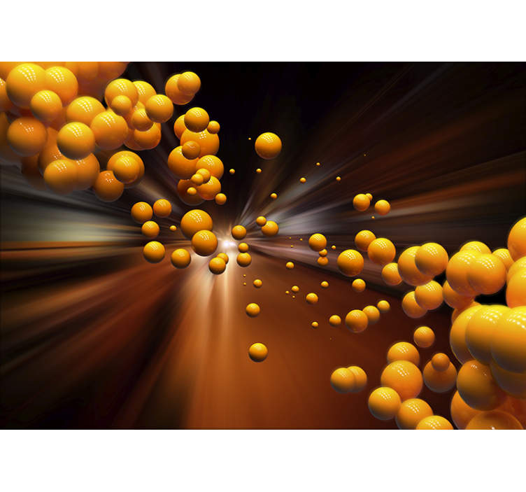 3d fotobehang ruimte oranje ballen - TenStickers