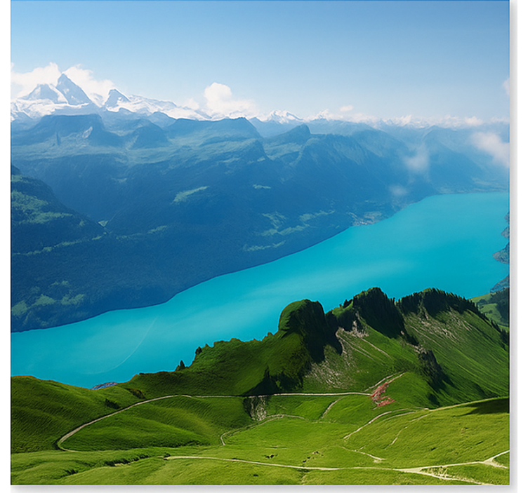 Besneeuwde alpentop fotobehang bergen - TenStickers